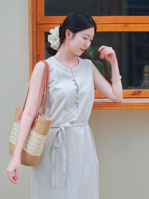 【线上专属】新中式连衣裙（25707404-蜜合） 商品图3