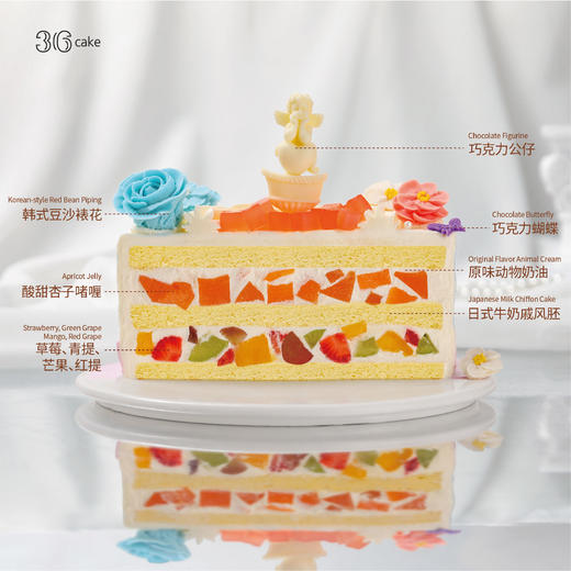 莫奈花园·杏子鲜果奶油蛋糕，可选1/1.5/2.5/3.5/6磅 商品图3