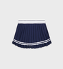 Sporty & Rich - Italic Logo Pleated Skirt - Dark Navy/White - 女装 - 短裙 - 深蓝色/白色 商品缩略图1