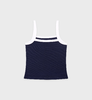 Sporty & Rich - Crown Tennis Pique Tank - Dark Navy/White - 女装 - 吊带背心 - 深蓝色/白色 商品缩略图1