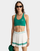 Sporty & Rich - Italic Logo Pleated Skirt - White/Alpine - 女装 - 短裙 - 白色/绿色 商品缩略图6