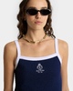 Sporty & Rich - Crown Tennis Pique Tank - Dark Navy/White - 女装 - 吊带背心 - 深蓝色/白色 商品缩略图4