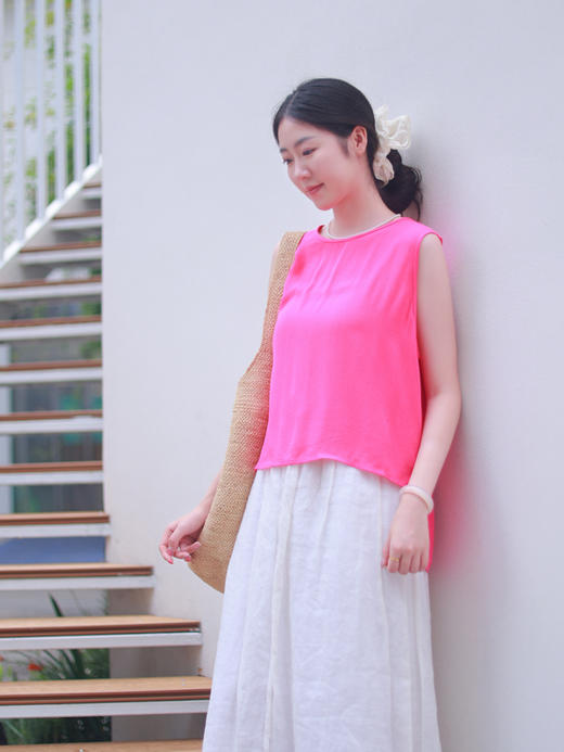 【抖音专属】牡丹时·新中式马甲（25704237-松叶牡丹红） 商品图3