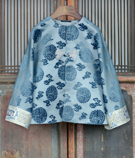 VIP款-盛唐牡丹| 万寿祥云纹漳缎手绣外套