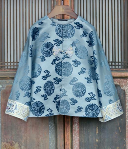 VIP款-盛唐牡丹| 万寿祥云纹漳缎手绣外套 商品图0