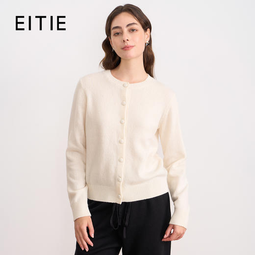 【5.2%羊绒】EITIE爱特爱圆领舒适柔软羊毛秋季新款针织衫D2501919 商品图2