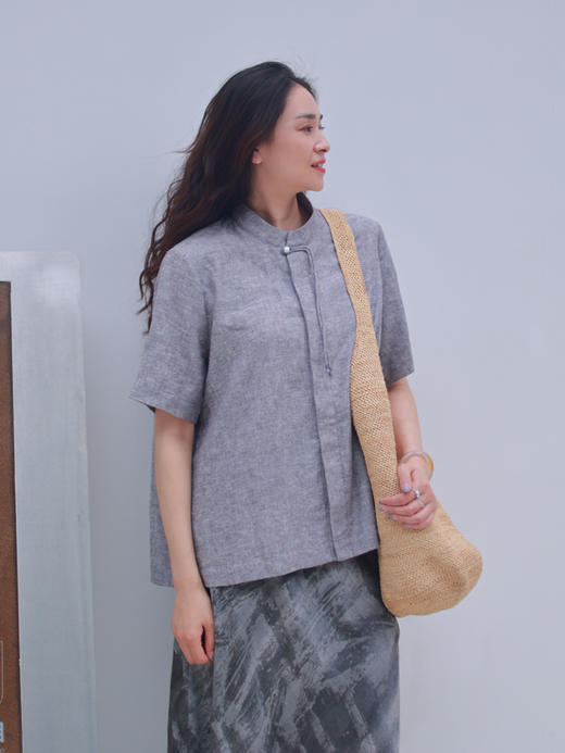 【抖音专属】无尘界·新中式衬衣（25710375-不皂） 商品图1