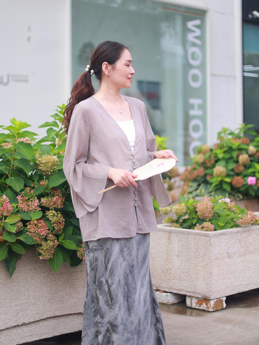 【抖音专属】赤乌·新中式上衣（25710321-珠子褐） 商品图3