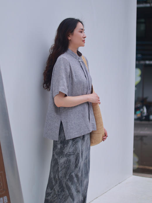 【抖音专属】无尘界·新中式衬衣（25710375-不皂） 商品图3