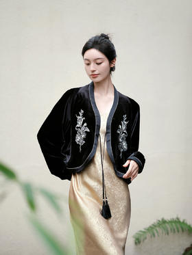 东方境X郭培 | 新中式帝王花刺绣外套-黑色