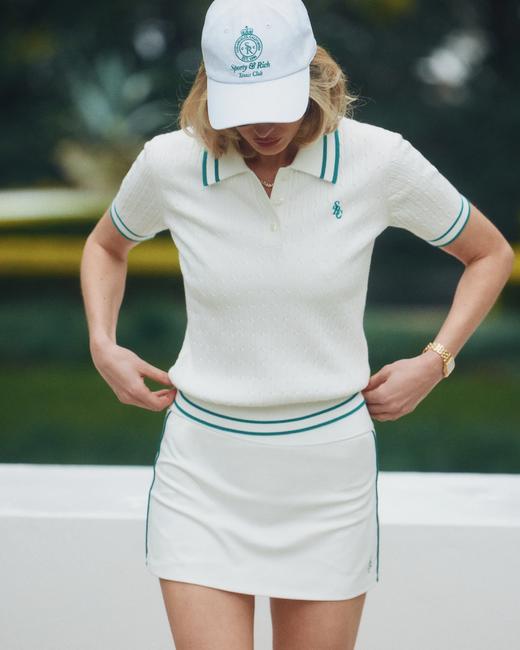 Sporty & Rich - Crown Tennis Hat - White/Alpine - 女装 - 帽子 - 白色/绿色 商品图3
