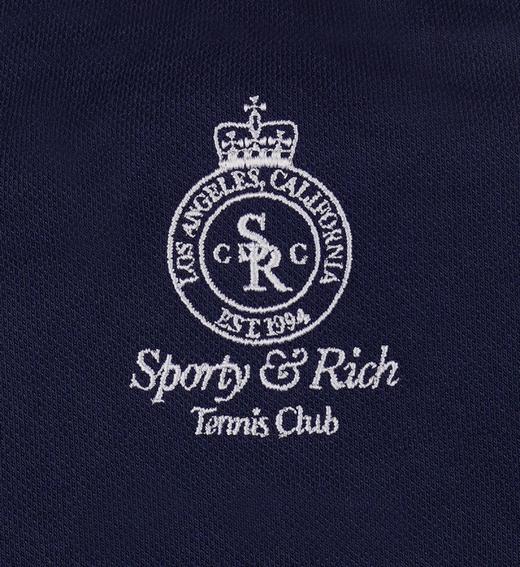 Sporty & Rich - Crown Tennis Pique Tank - Dark Navy/White - 女装 - 吊带背心 - 深蓝色/白色 商品图6