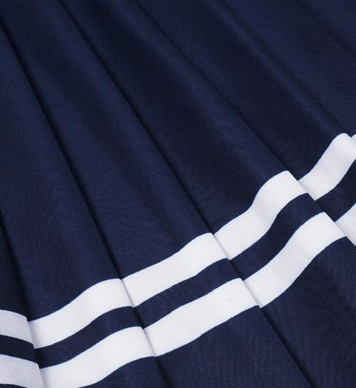 Sporty & Rich - Italic Logo Pleated Skirt - Dark Navy/White - 女装 - 短裙 - 深蓝色/白色 商品图3