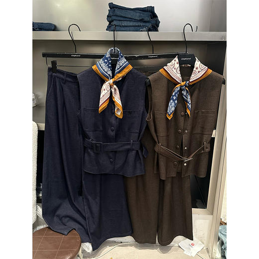 【不退不换】【预售7天】良木礼马甲腰带套装（丝巾）（Q2584254） 商品图0