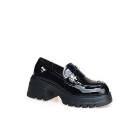 豪麟名鞋迪嘉女鞋乐福鞋牛移膜革DJYRA52WS007黑色