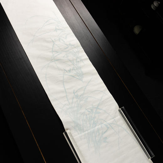 70年代上海朵云轩木版水印四尺长对开大画笺原装一卷(兰花，色标:花青) 商品图4