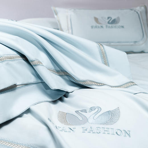 【下架】自然醒160支长绒棉磨毛高端绣花四件套100%纯棉床单被套秋冬季家纺床品GDS 商品图7