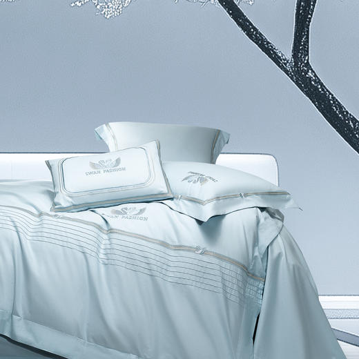 【下架】自然醒160支长绒棉磨毛高端绣花四件套100%纯棉床单被套秋冬季家纺床品GDS 商品图5