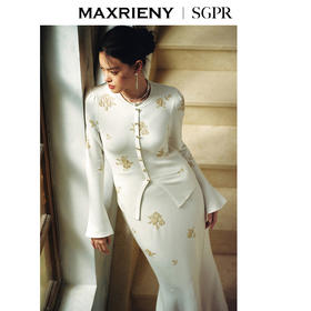 MAXRIENY贵雅中式针织衫女24秋新款修身显瘦刺绣上衣(货号:MS85SW524)