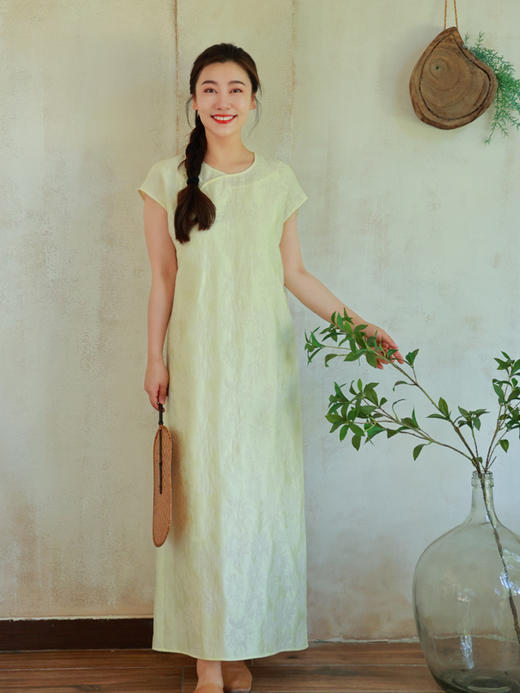 【抖音专属】新中式连衣裙（25707307-远山） 商品图1