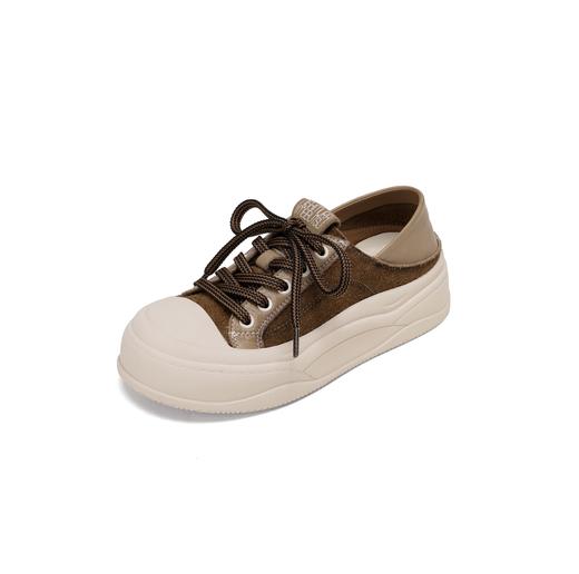 西村名物2025年秋季新款复古休闲运动板鞋轻厚底防滑舒适透气系带运动鞋饼干鞋T25CM31571 商品图14