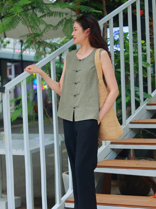 【抖音专属】新中式马甲（25704317-风入松） 商品图4