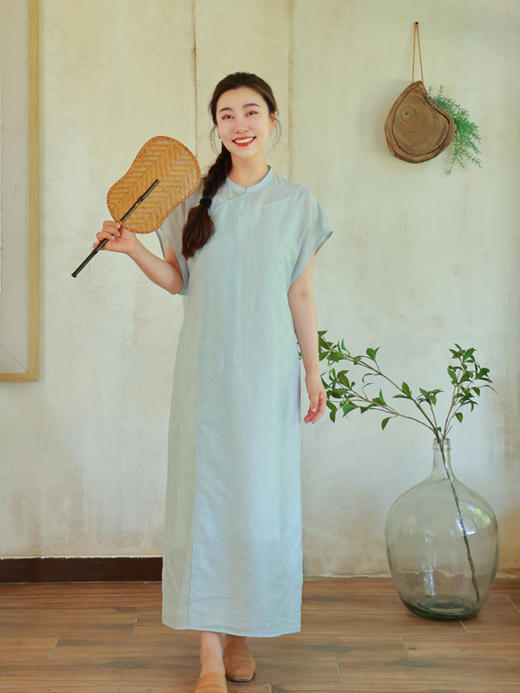 【抖音专属】新中式连衣裙（25707437-兰因） 商品图0