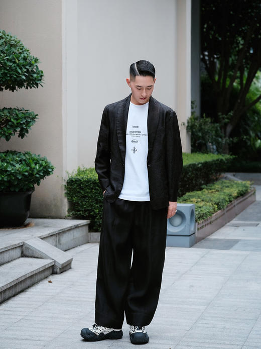 盛唐婧 | 轻奢真丝香云纱八达晕纹男款西装外套 商品图4