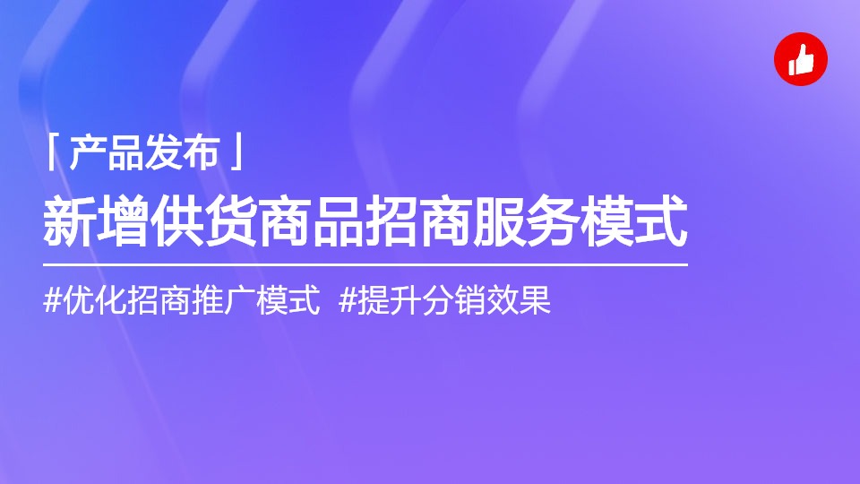 分銷市場招商推廣能力，招募服務(wù)商撬動更多分銷流量