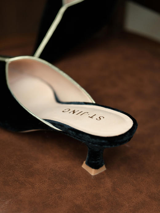 下架|盛唐婧 | 墨阑-真丝丝绒穆勒鞋(特殊商品不退不换)-[特价品] 商品图7