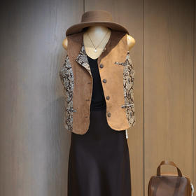 【预售7天】良木礼系带印花马甲（Q258459）