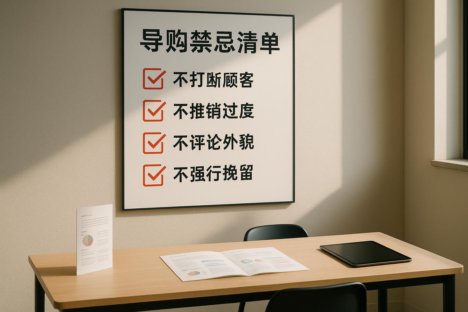 导购服务中哪些行为一定不能做？
