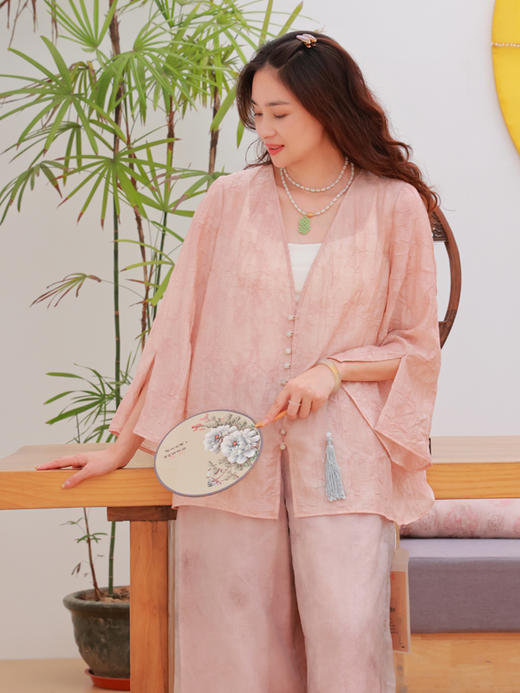 【抖音专属】新中式上衣（25710321-绮霞） 商品图0