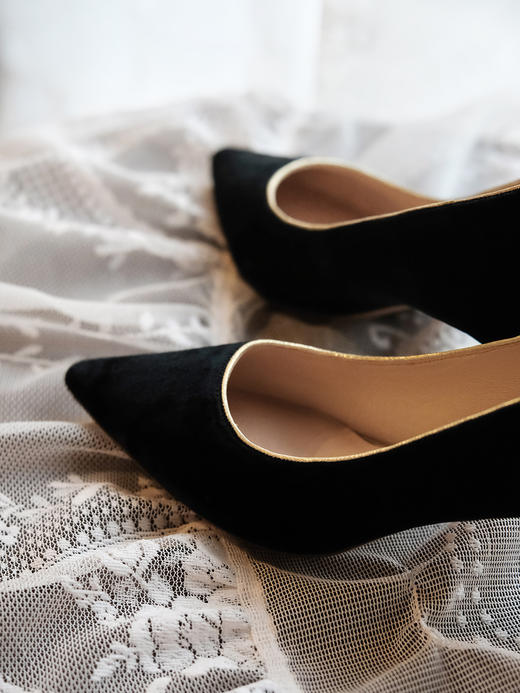 盛唐婧 | 墨阑-真丝丝绒高跟鞋(特殊商品不退不换)-[特价品] 商品图10