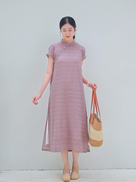 【线上专属】新中式连衣裙（25707409-珠子褐） 商品图0