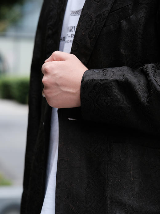 盛唐婧 | 轻奢真丝香云纱八达晕纹男款西装外套 商品图2