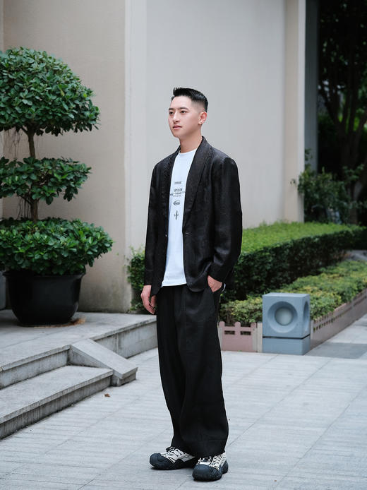 盛唐婧 | 轻奢真丝香云纱八达晕纹男款西装外套 商品图3