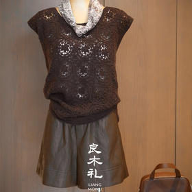 【预售7天】良木礼休闲皮短裤（Q258453）