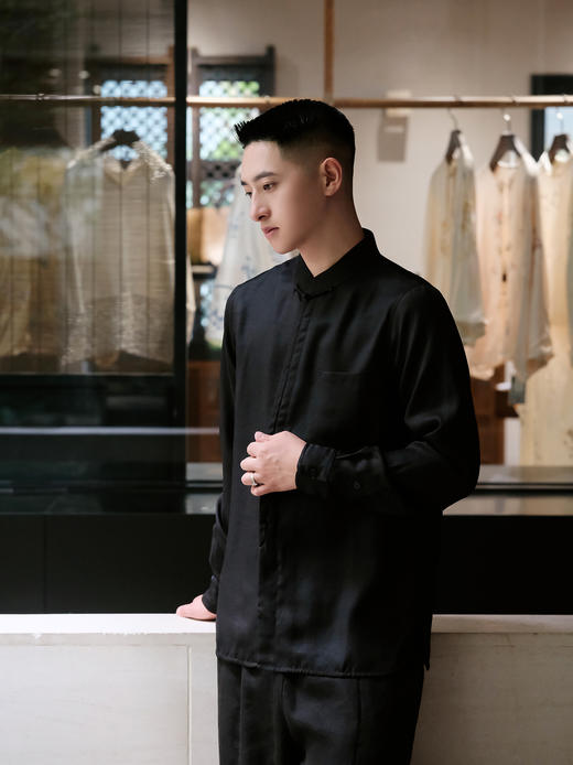 盛唐婧 | 中式百搭香云纱男款衬衫 商品图5