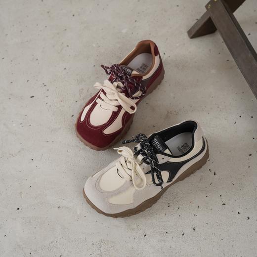 西村名物2025年秋季新款运动休闲复古透气双鞋带平底德训靴赛车鞋T25CM31771 商品图7