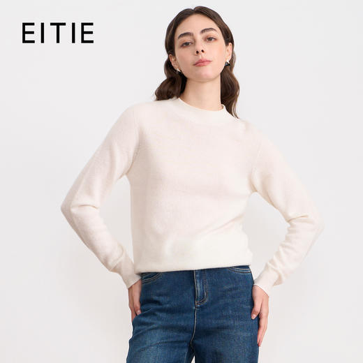 【立领羊毛针织衫】EITIE爱特爱气质半高领舒适百搭秋季新款针织衫D2501927 商品图4