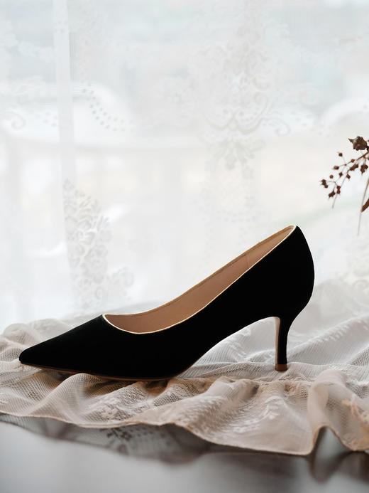 盛唐婧 | 墨阑-真丝丝绒高跟鞋(特殊商品不退不换)-[特价品] 商品图6