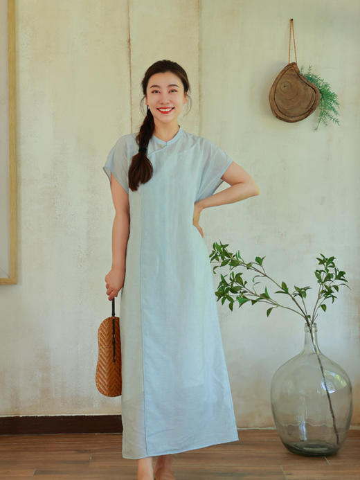 【抖音专属】新中式连衣裙（25707437-兰因） 商品图2