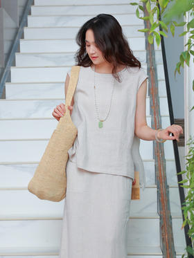 【线上专属】新中式马甲+半裙（25704324+25706325-天球）