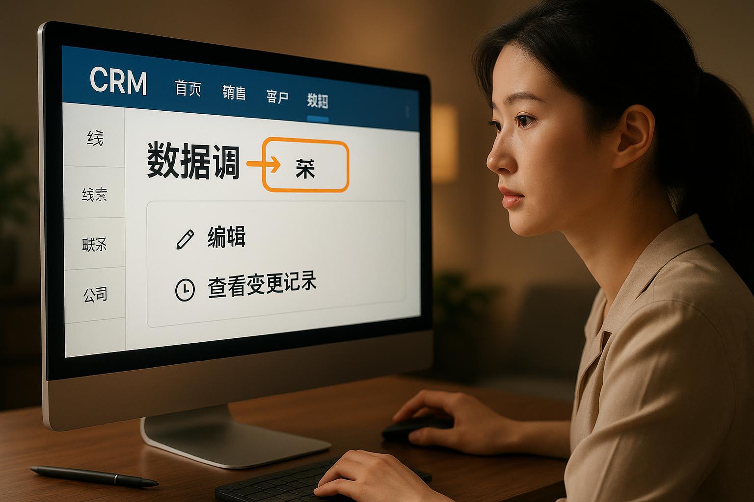 如何快速定位CRM系统的数据调整入口？