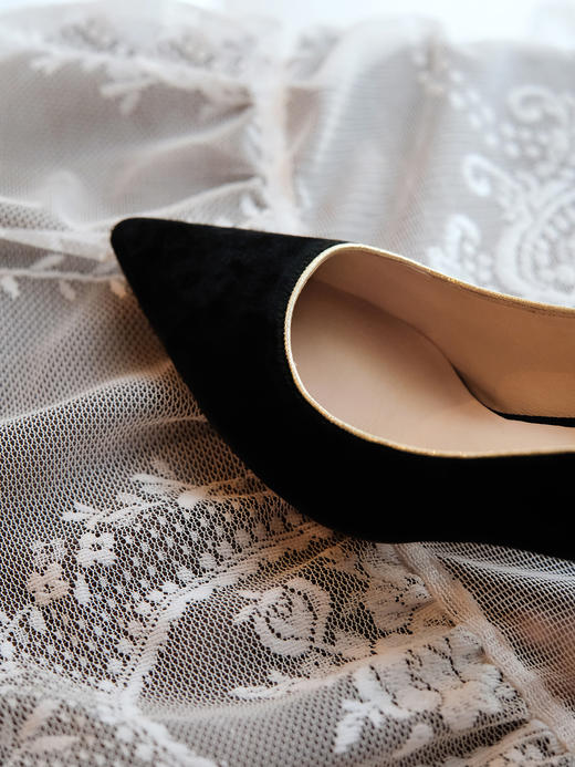 盛唐婧 | 墨阑-真丝丝绒高跟鞋(特殊商品不退不换)-[特价品] 商品图8