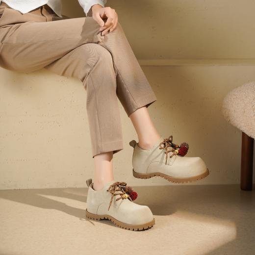 西村名物2025年秋季新款系带厚底增高百搭美拉德英伦风乐福鞋T25CM31701 商品图2