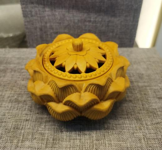 黄杨木莲花香炉 商品图0