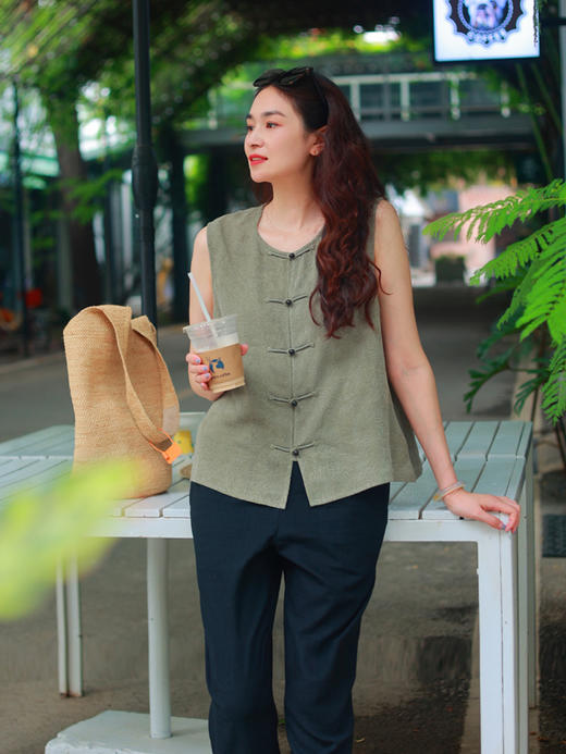 【抖音专属】新中式马甲（25704317-风入松） 商品图0