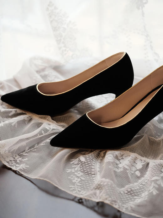 盛唐婧 | 墨阑-真丝丝绒高跟鞋(特殊商品不退不换)-[特价品] 商品图5